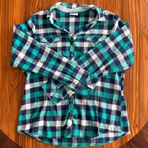 Women’s Columbia Long Sleeve Checkered Button Up Shirt Size Medium